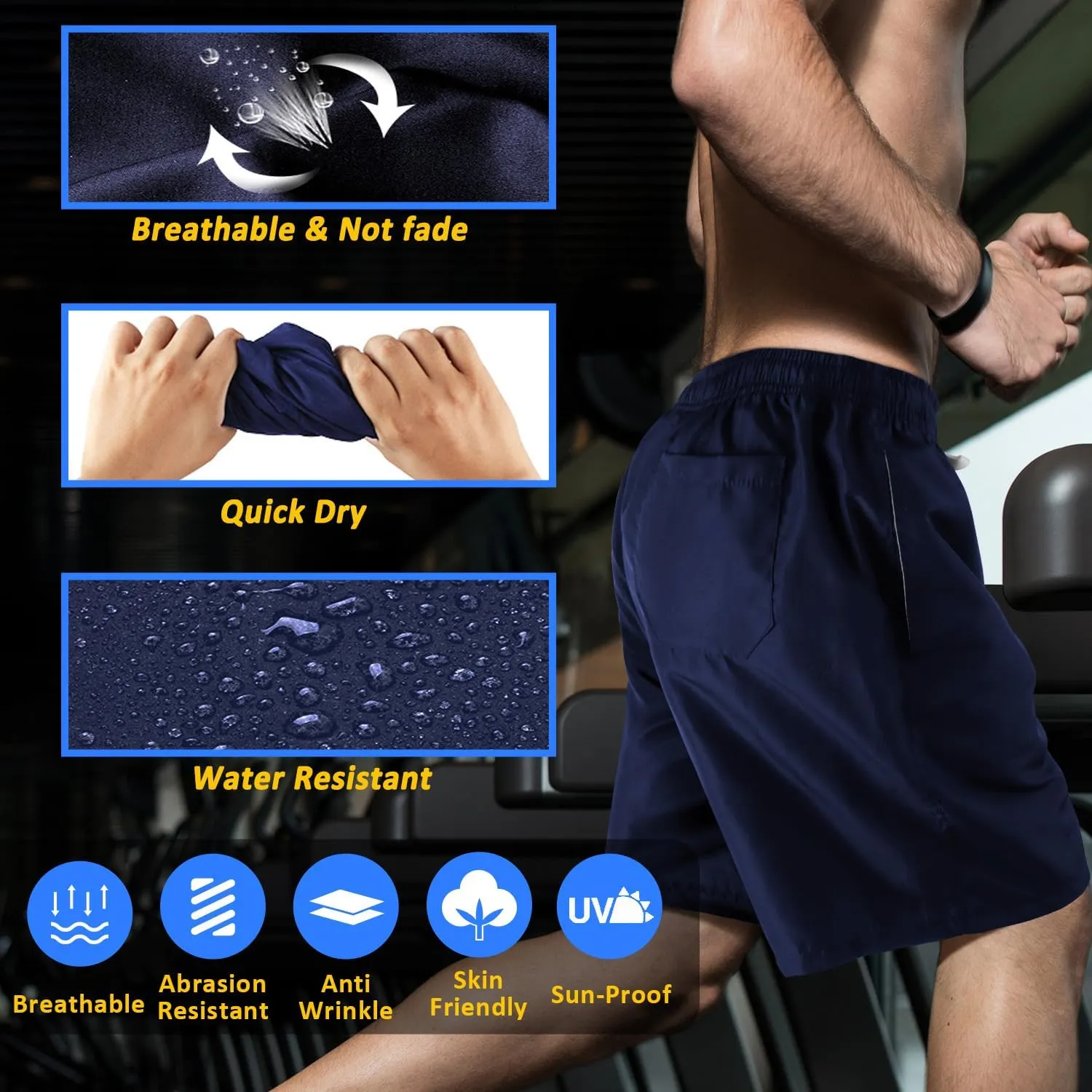 Scotamalone Mens Swim Trunks Swimming Shorts Swimwear Bathing Suits Quick Dry 7 Inch with Mesh Lining