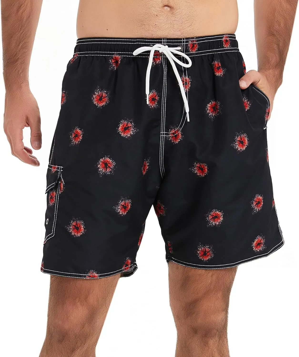 Scotamalone Mens Swim Trunks Swimming Shorts Swimwear Bathing Suits Quick Dry 7 Inch with Mesh Lining