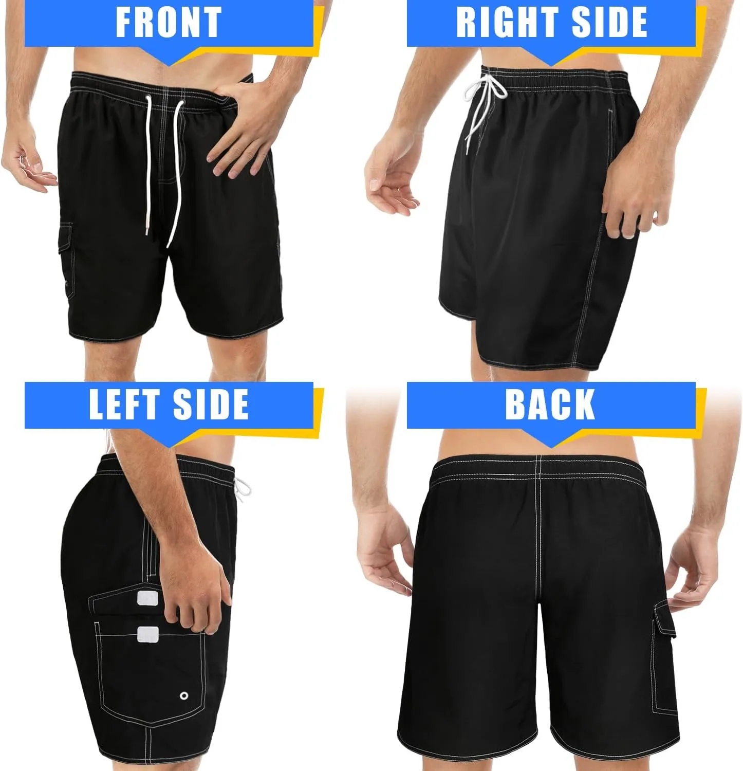 Scotamalone Mens Swim Trunks Swimming Shorts Swimwear Bathing Suits Quick Dry 7 Inch with Mesh Lining