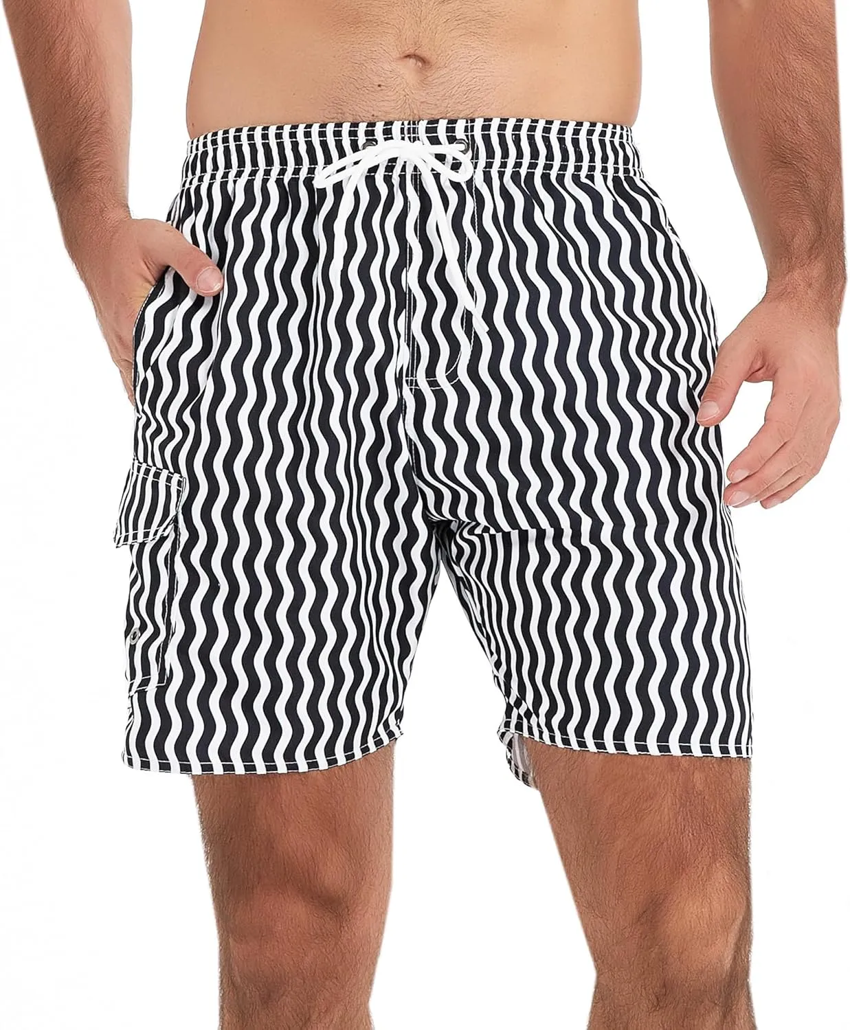 Scotamalone Mens Swim Trunks Swimming Shorts Swimwear Bathing Suits Quick Dry 7 Inch with Mesh Lining