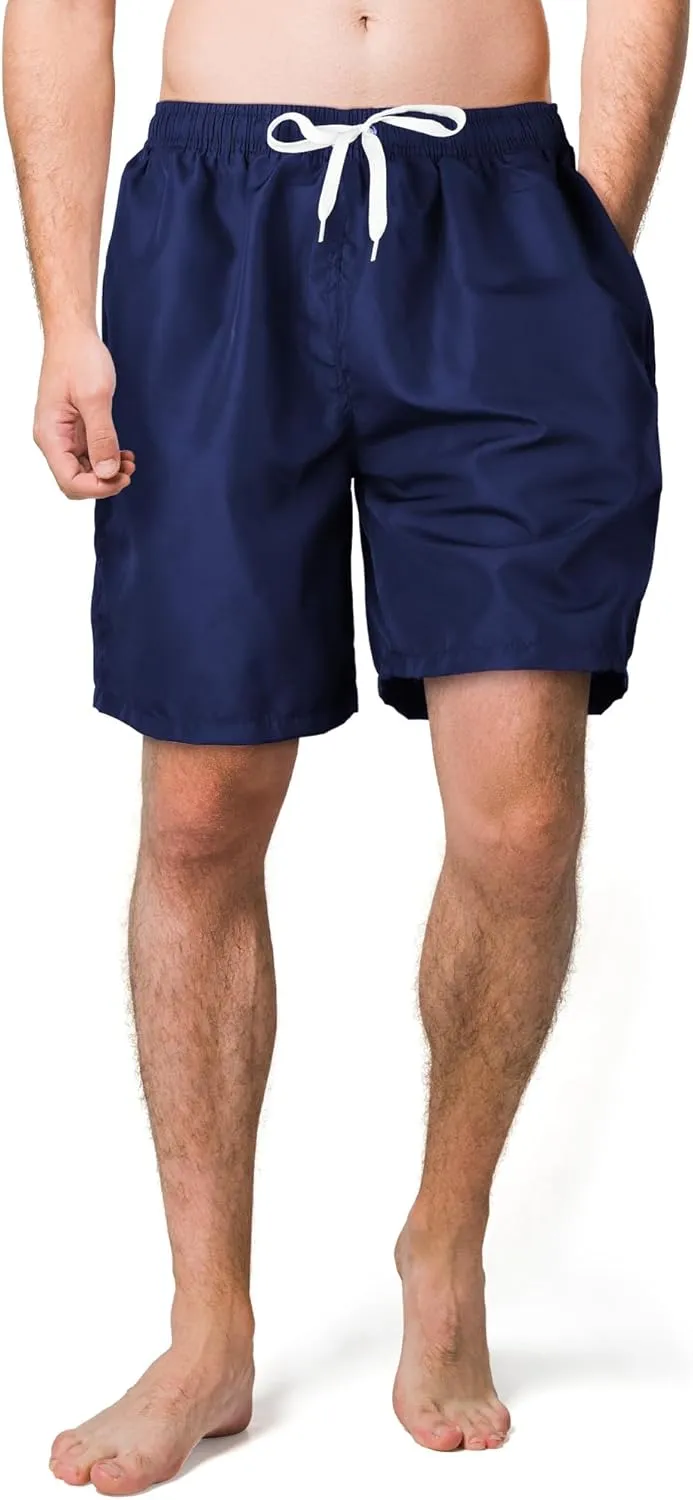 Scotamalone Mens Swim Trunks Swimming Shorts Swimwear Bathing Suits Quick Dry 7 Inch with Mesh Lining