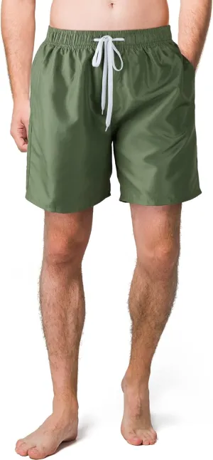 Scotamalone Mens Swim Trunks Swimming Shorts Swimwear Bathing Suits Quick Dry 7 Inch with Mesh Lining