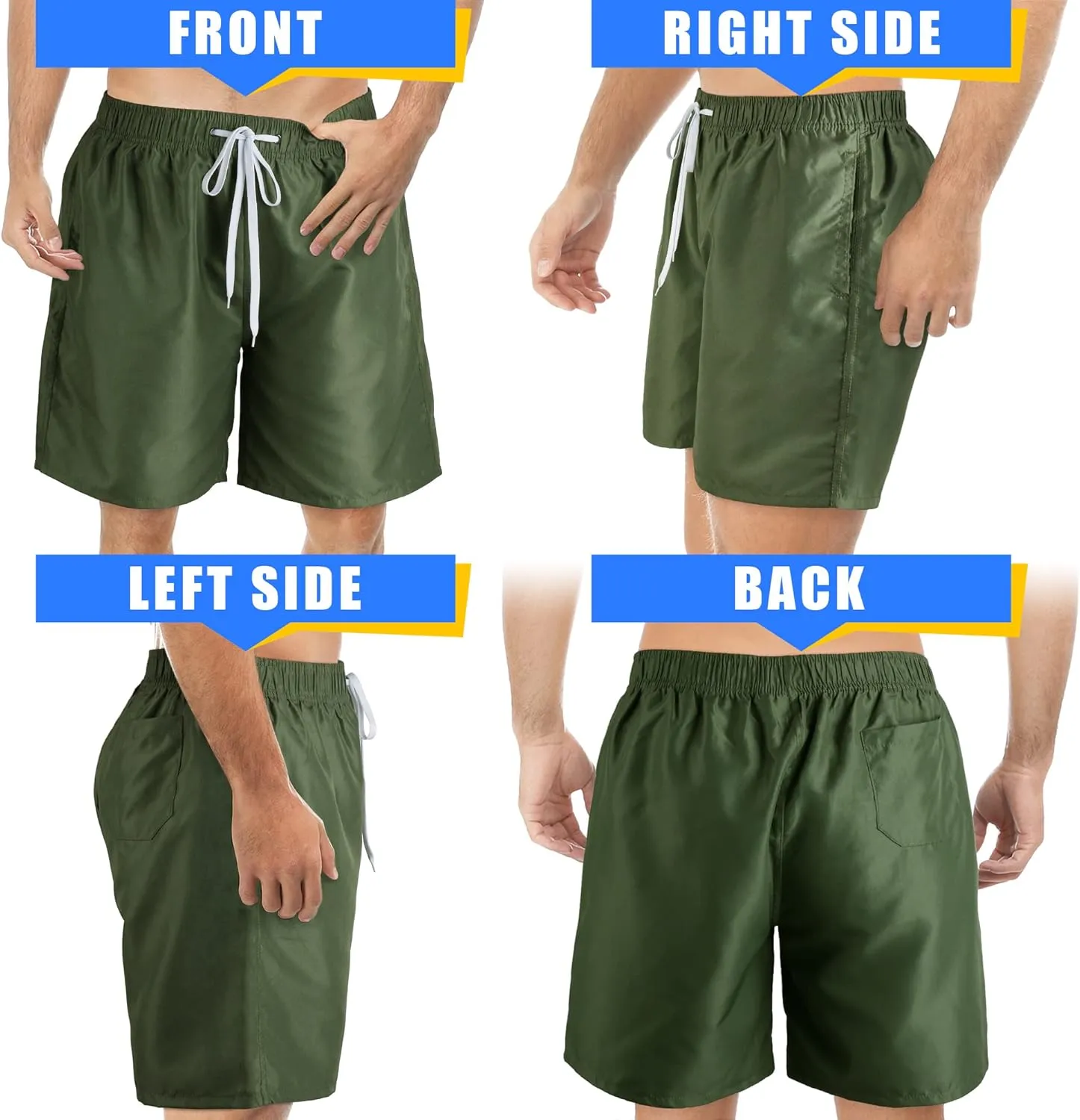 Scotamalone Mens Swim Trunks Swimming Shorts Swimwear Bathing Suits Quick Dry 7 Inch with Mesh Lining
