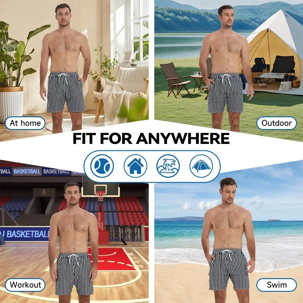 Scotamalone Mens Swim Trunks Swimming Shorts Swimwear Bathing Suits Quick Dry 7 Inch with Mesh Lining