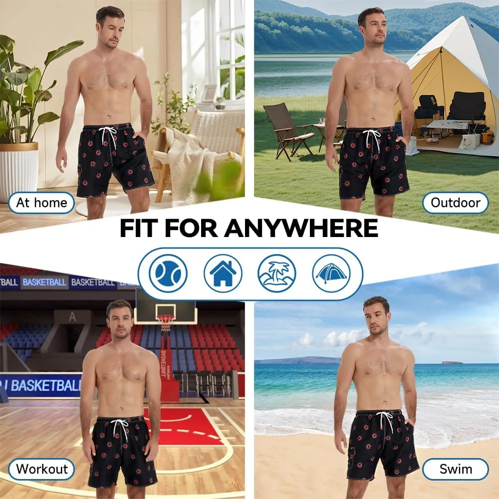 Scotamalone Mens Swim Trunks Swimming Shorts Swimwear Bathing Suits Quick Dry 7 Inch with Mesh Lining