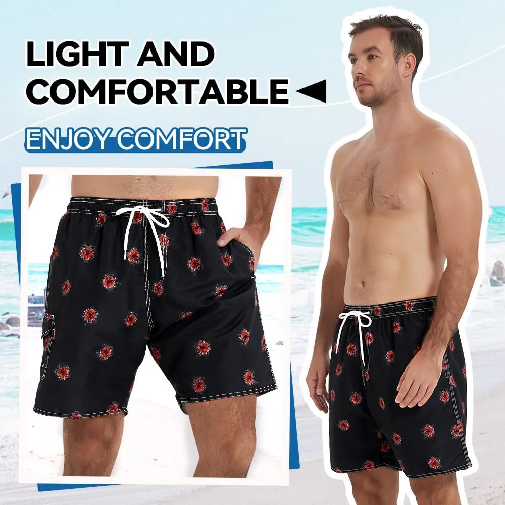 Scotamalone Mens Swim Trunks Swimming Shorts Swimwear Bathing Suits Quick Dry 7 Inch with Mesh Lining