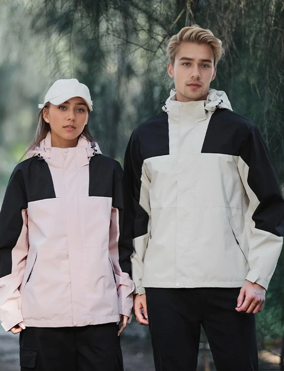 SEAUR Men Women Lightweight Waterproof Windproof Jacket Hooded Zipper Windbreaker Hiking Running Jackets