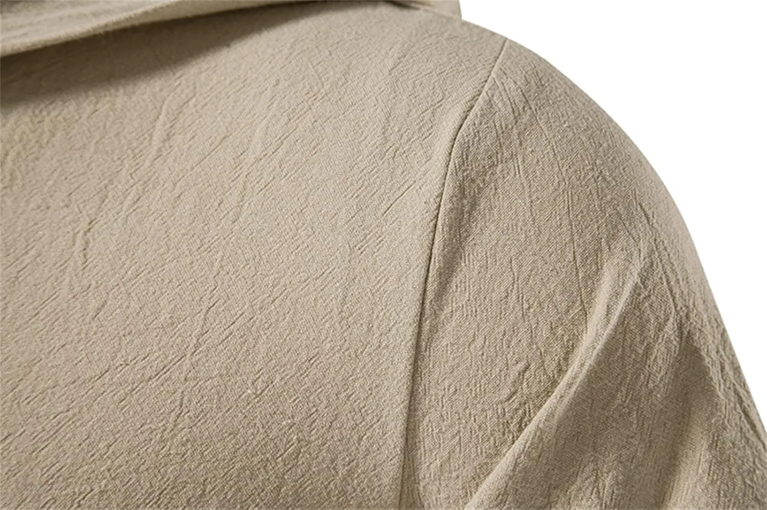 Soluo Men's Cotton Linen Hooded Shirt Short Sleeve V-Neck Drawstring Hoodies T-Shirts Lightweight Hippie Yoga Tee Tops