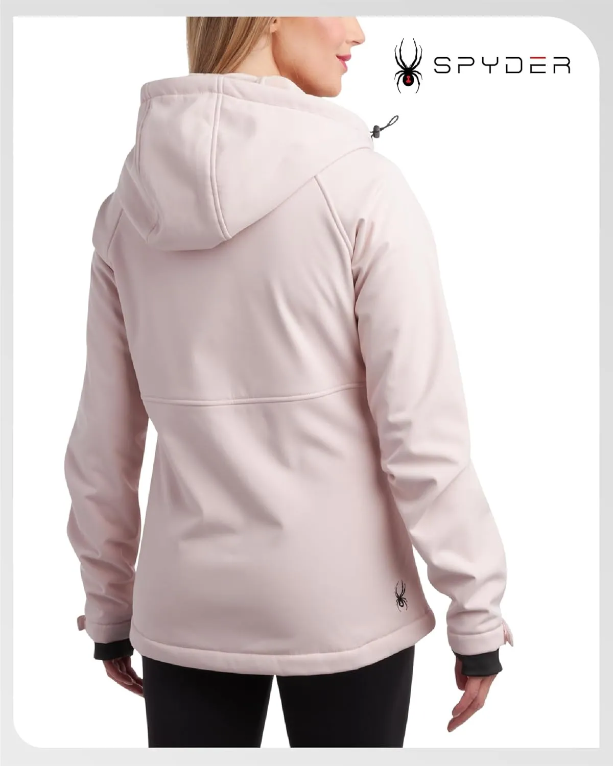Spyder Womens Softshell Jacket - Lightweight Water Resistant Terry Fleece Zip Up Jacket Womens Windbreaker for Hiking (S-XL)