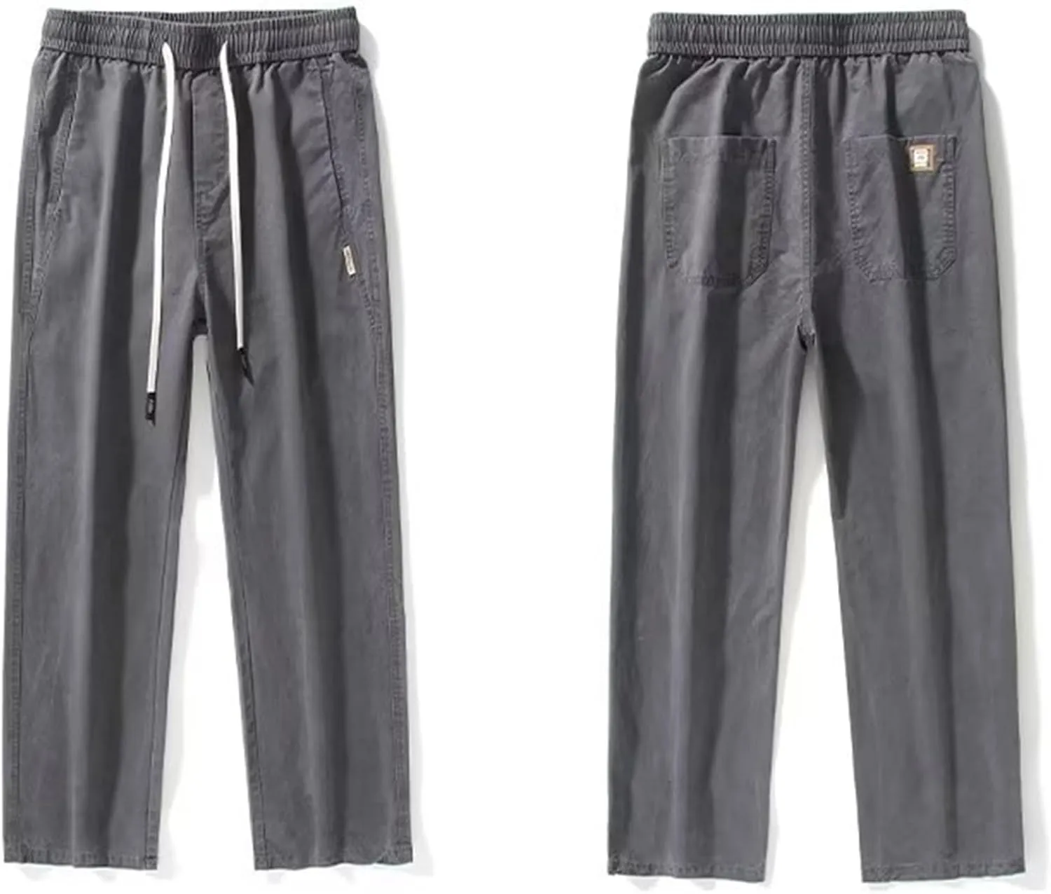 Stretch Cargo Pants,Men's Casual Regular Fit Smart Pants Elastic Waist Tracksuit Bottoms Drawstring Sweatpants Wide Leg