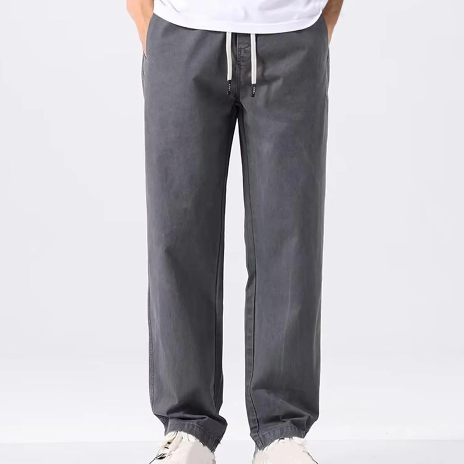 Stretch Cargo Pants,Men's Casual Regular Fit Smart Pants Elastic Waist Tracksuit Bottoms Drawstring Sweatpants Wide Leg