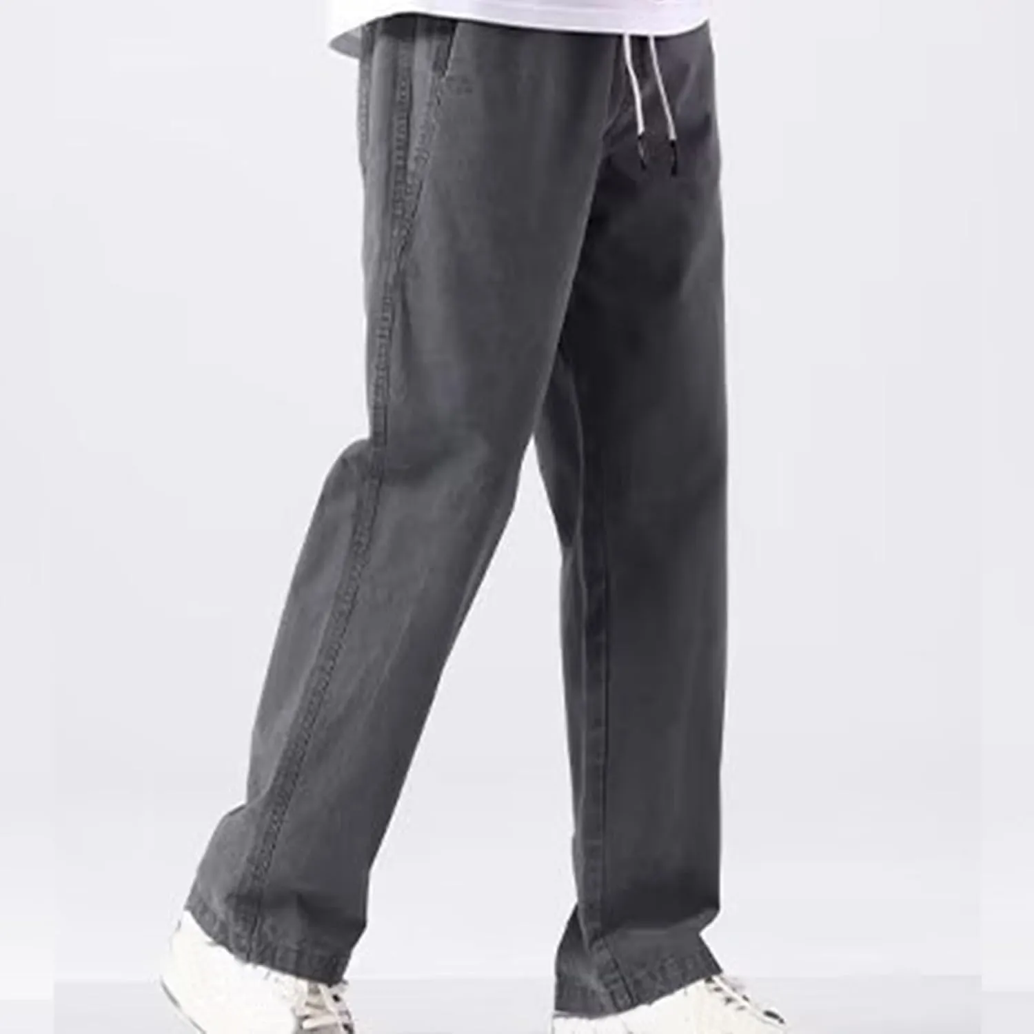 Stretch Cargo Pants,Men's Casual Regular Fit Smart Pants Elastic Waist Tracksuit Bottoms Drawstring Sweatpants Wide Leg