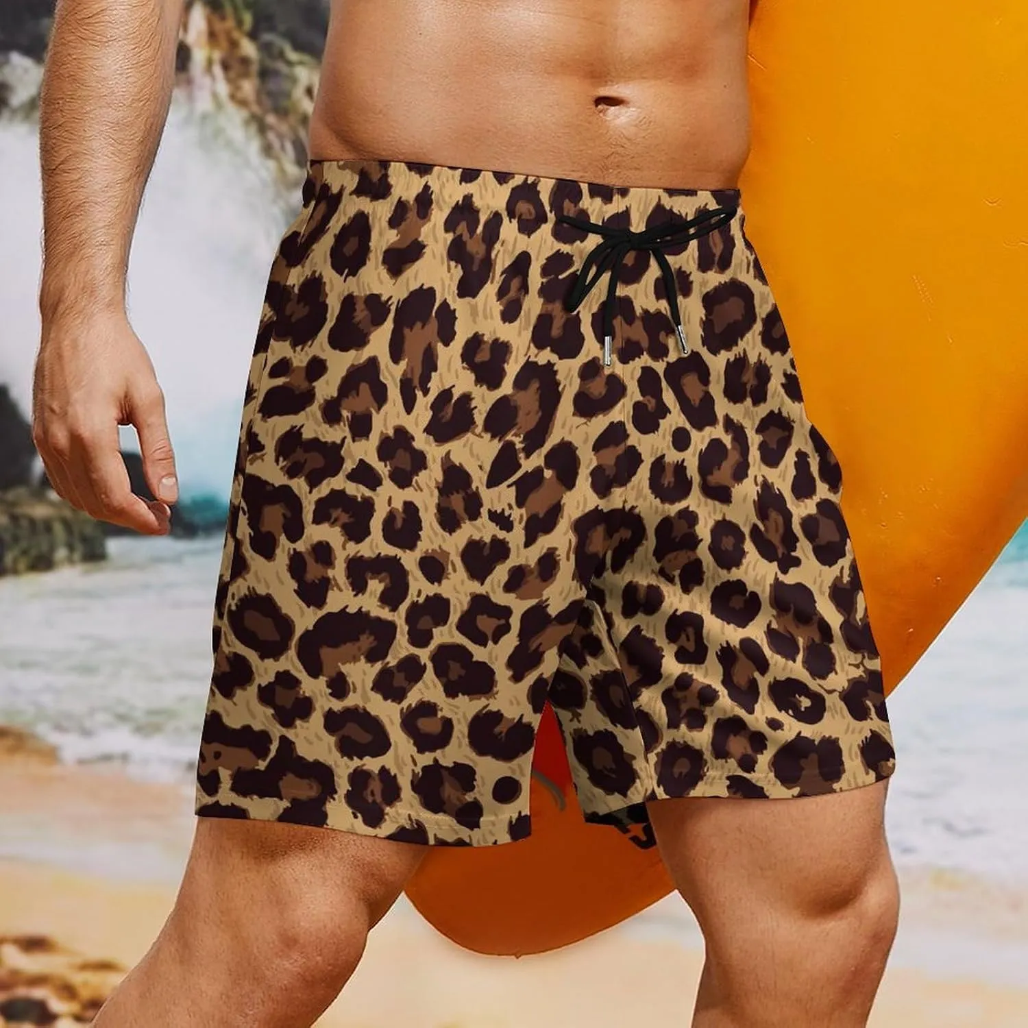 Supdreamc Mens Swim Trunks with Compression Liner Swimming Shorts Quick Dry Beach Sport Shorts S-3XL