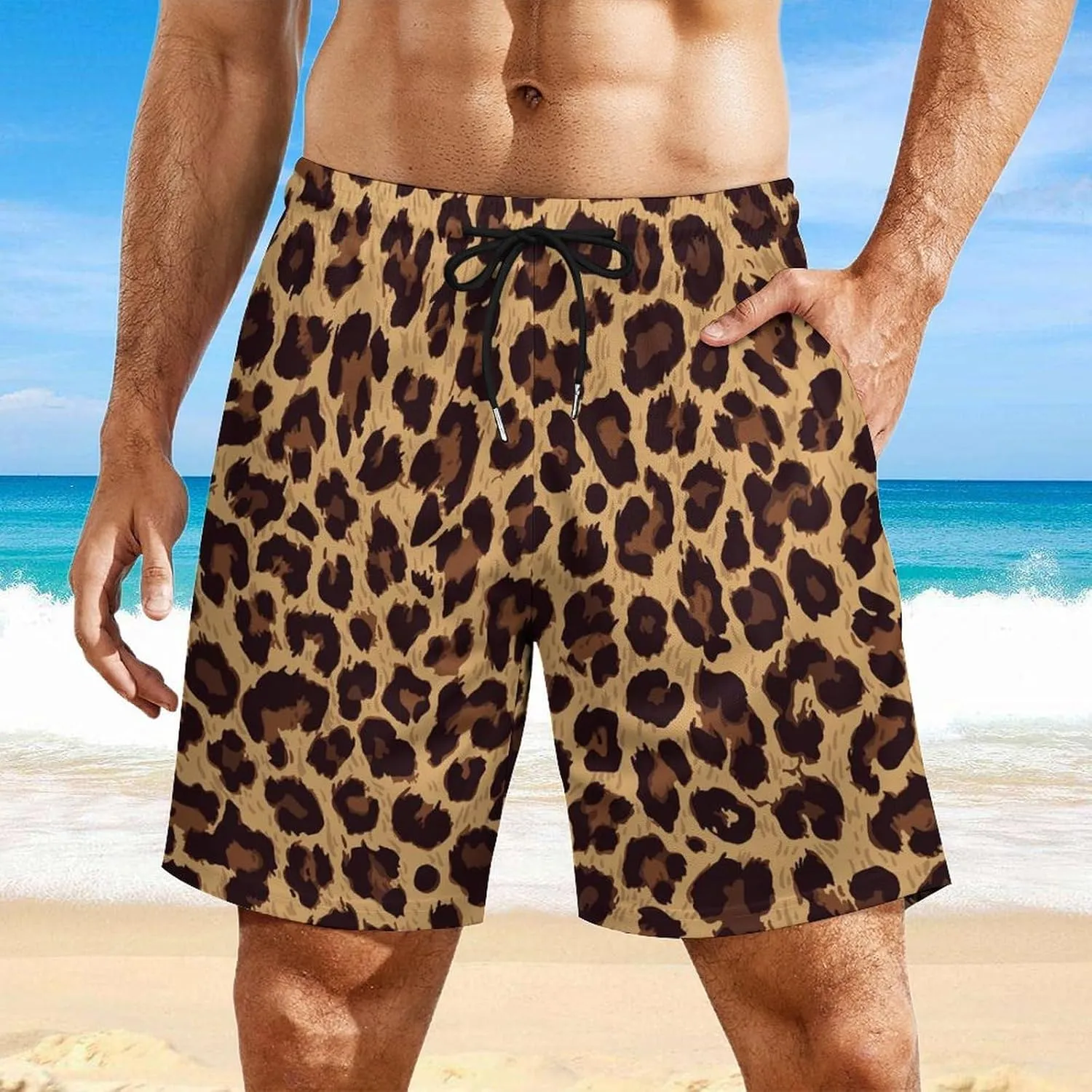 Supdreamc Mens Swim Trunks with Compression Liner Swimming Shorts Quick Dry Beach Sport Shorts S-3XL