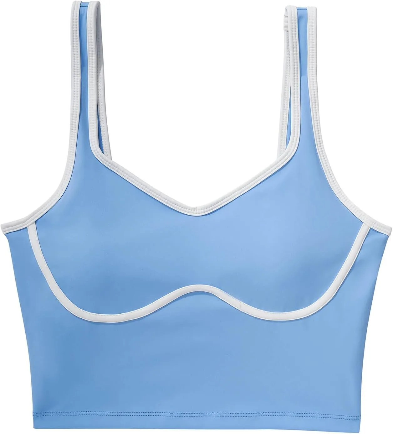 SUUKSESS Women Sweetheart Neckline Longline Sports Bra Padded Basic Workout Crop Tank Top