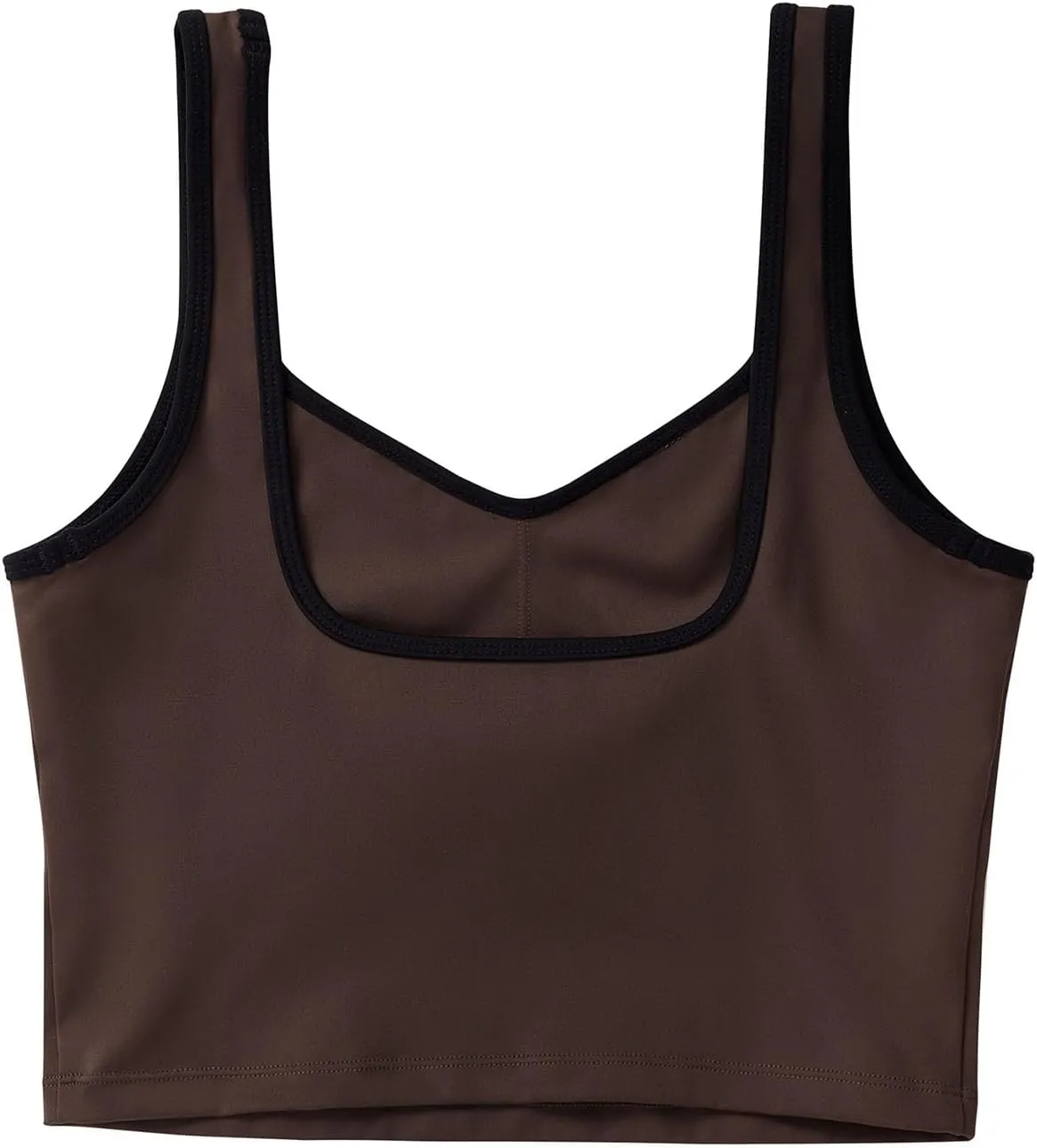 SUUKSESS Women Sweetheart Neckline Longline Sports Bra Padded Basic Workout Crop Tank Top