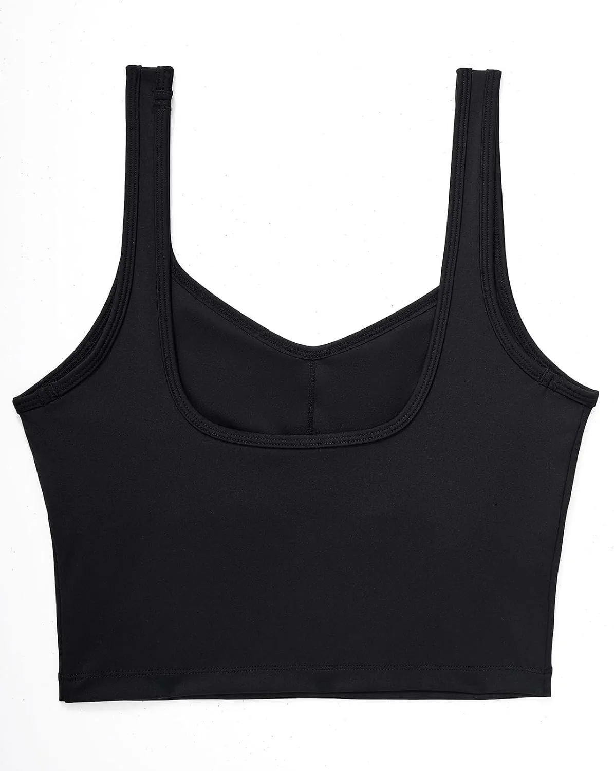 SUUKSESS Women Sweetheart Neckline Longline Sports Bra Padded Basic Workout Crop Tank Top