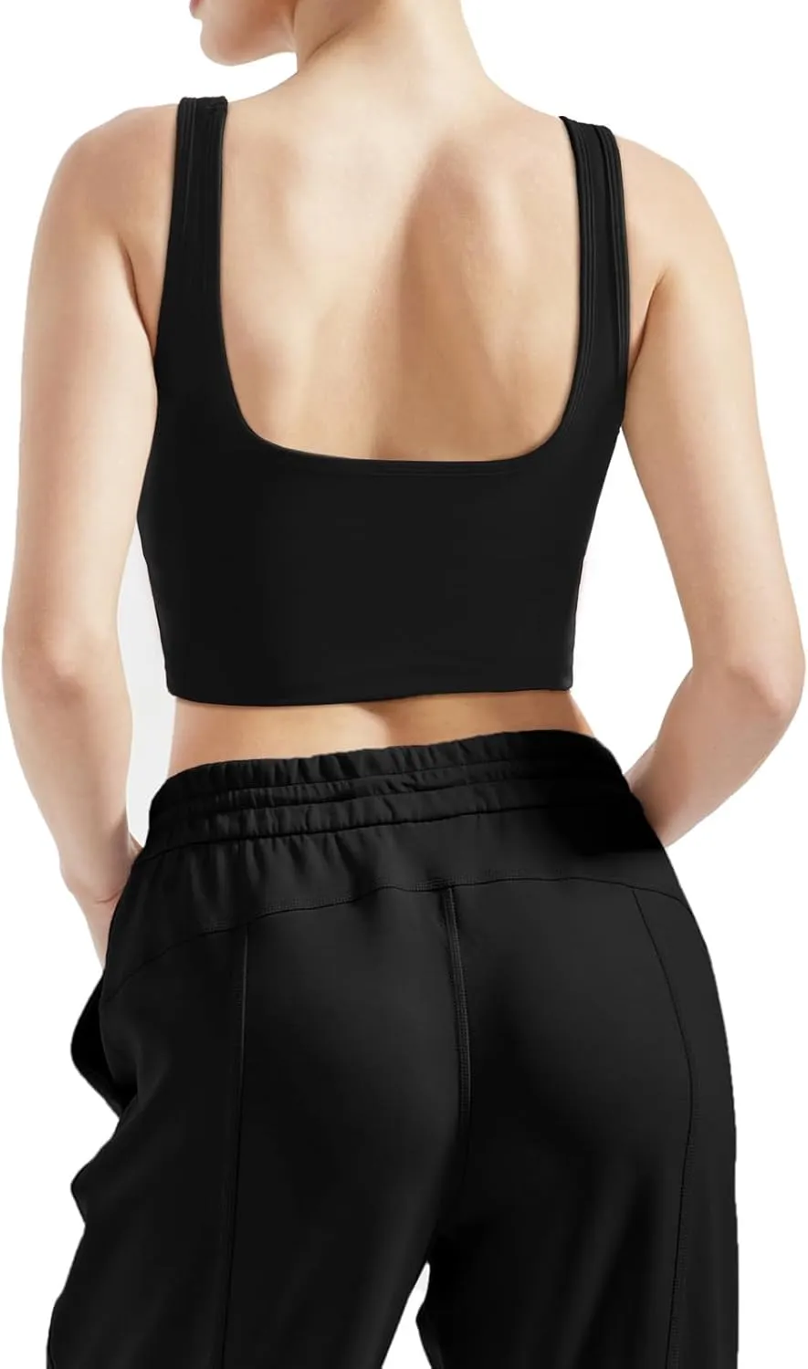 SUUKSESS Women Sweetheart Neckline Longline Sports Bra Padded Basic Workout Crop Tank Top