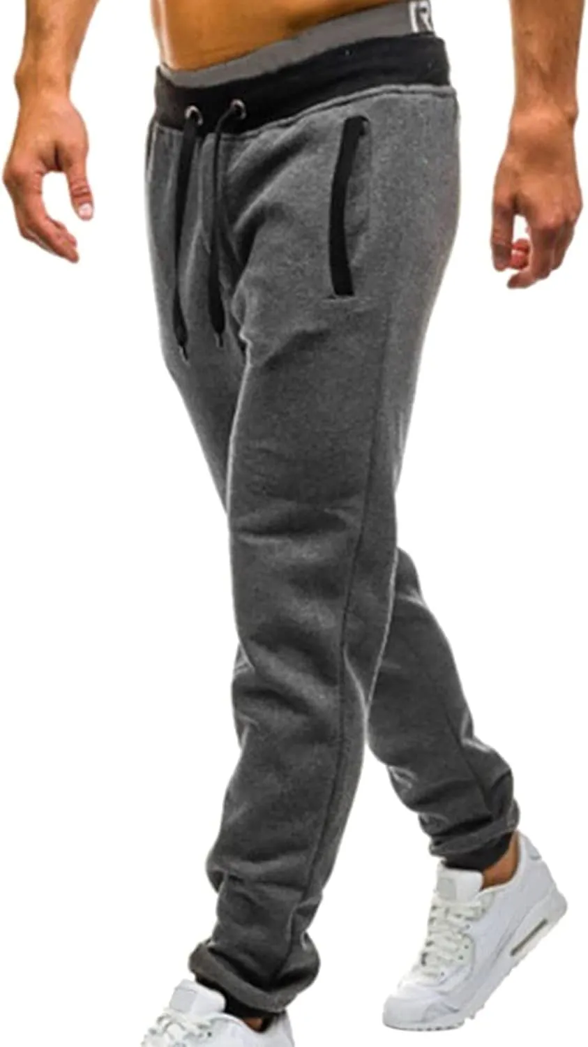 Sweatpants for Men, Cotton Joggers for Men Casual Slim Fit Big and Tall Drawstring Sweatpants Athletic Gym Pants