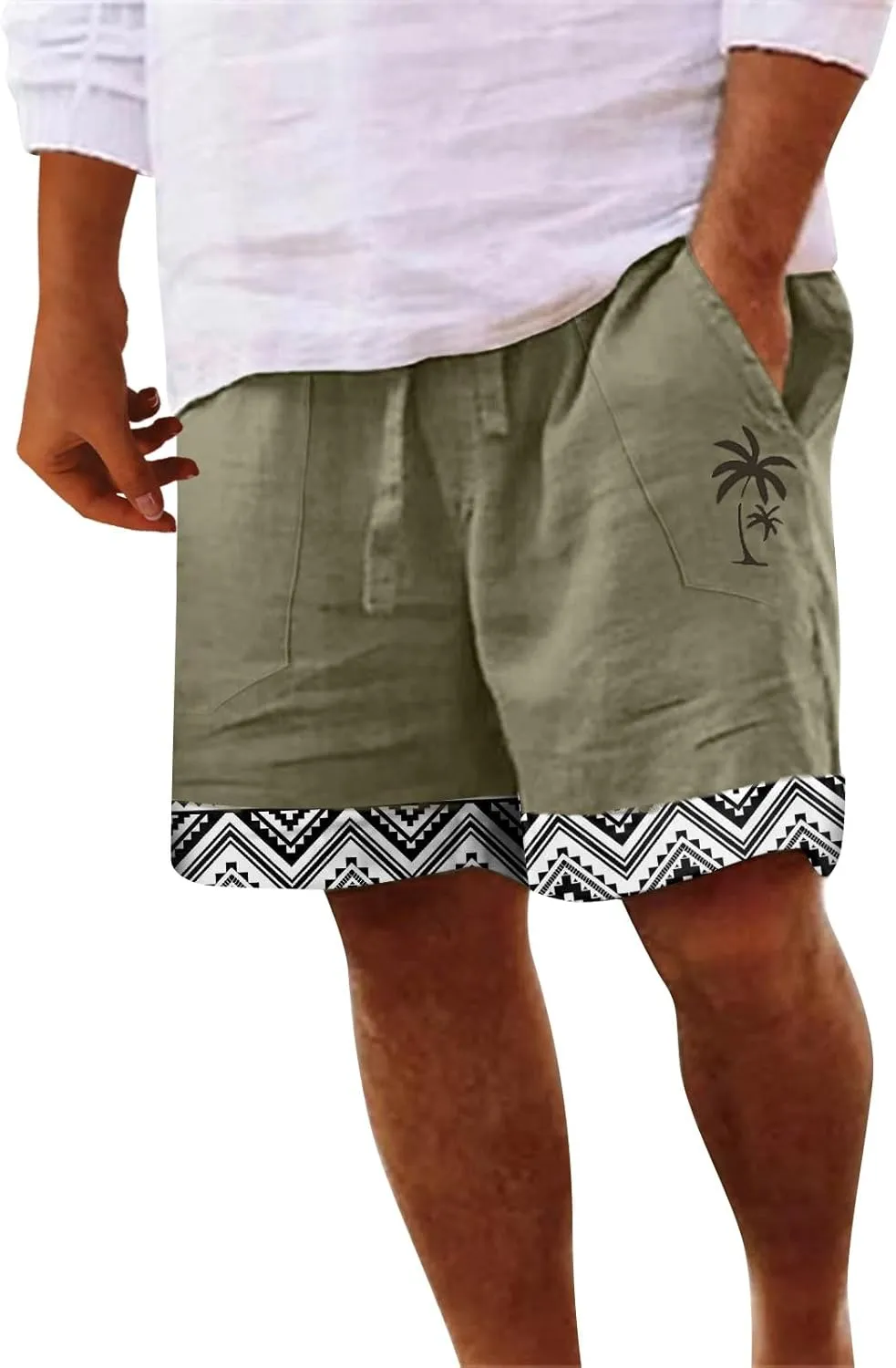 Swimming Shorts for Men Beach Short Casual Loose Fashion Loose Tether Pocket Board Summer Soft with Mesh