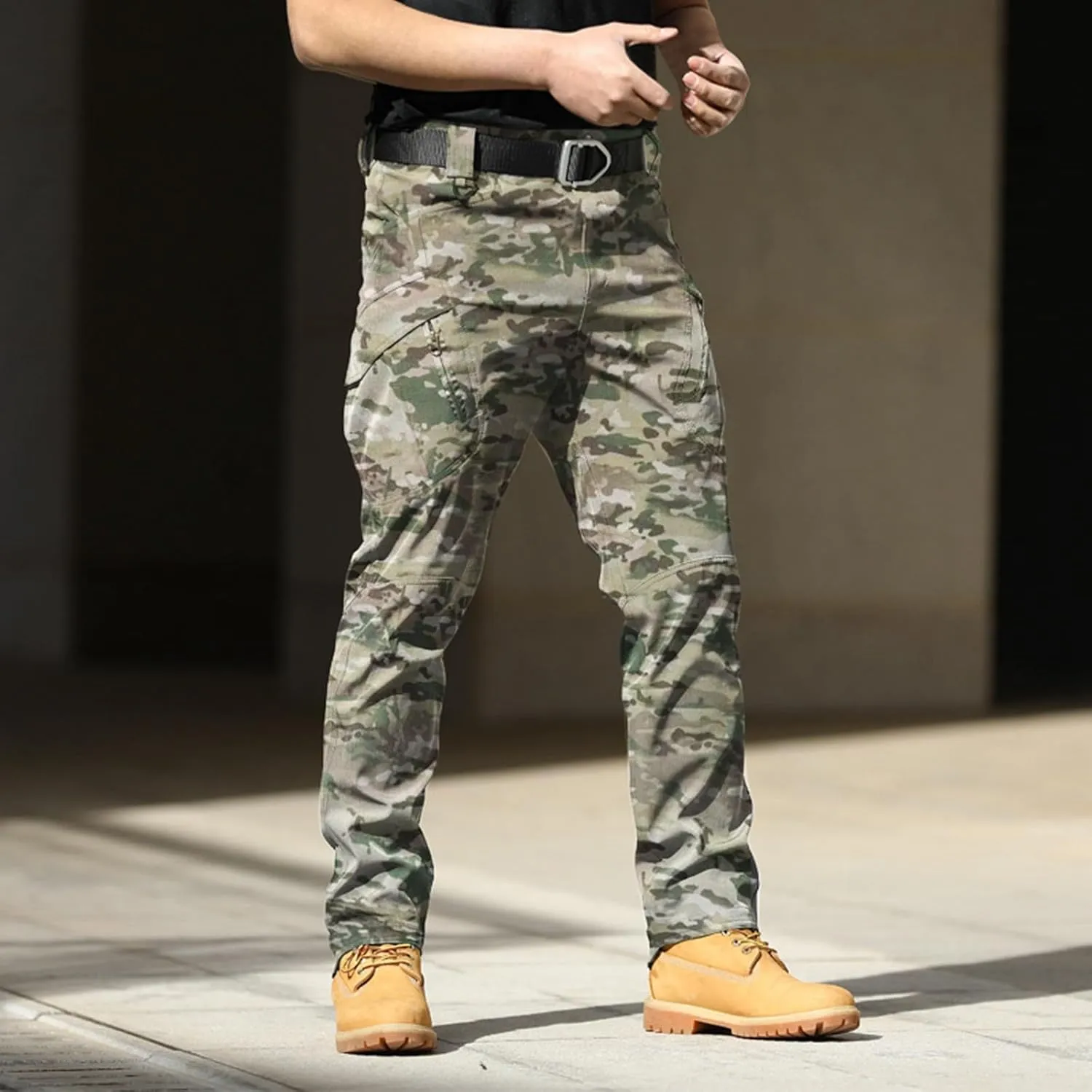 Tactical Pants for Men Water Resistant Cargo Hiking Pants Multi Pockets Relaxed Fit Stretch Quick Dry Work Pant