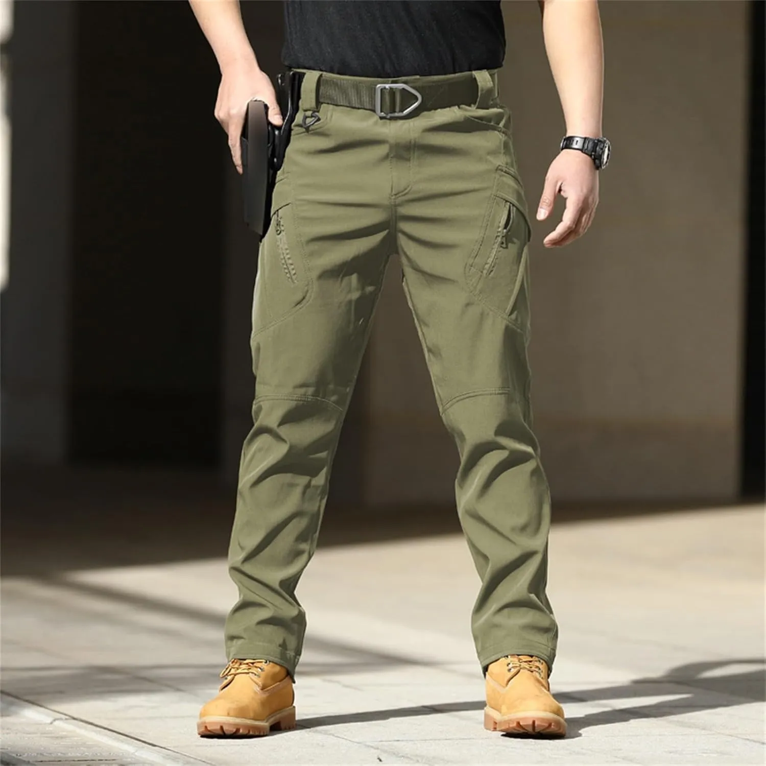 Tactical Pants for Men Water Resistant Cargo Hiking Pants Multi Pockets Relaxed Fit Stretch Quick Dry Work Pant