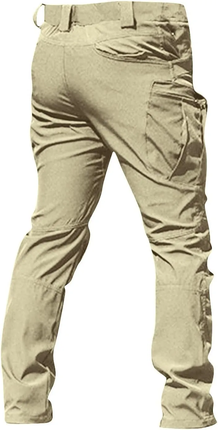 Tactical Pants for Men Waterproof Straight Leg Lightweight Work Pants Breathable Baggy Cargo Pants with Pockets