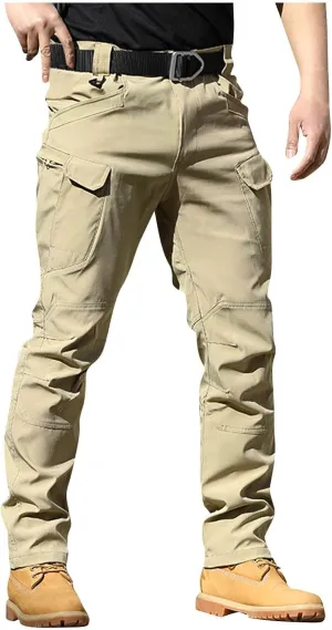Tactical Pants for Men Waterproof Straight Leg Lightweight Work Pants Breathable Baggy Cargo Pants with Pockets