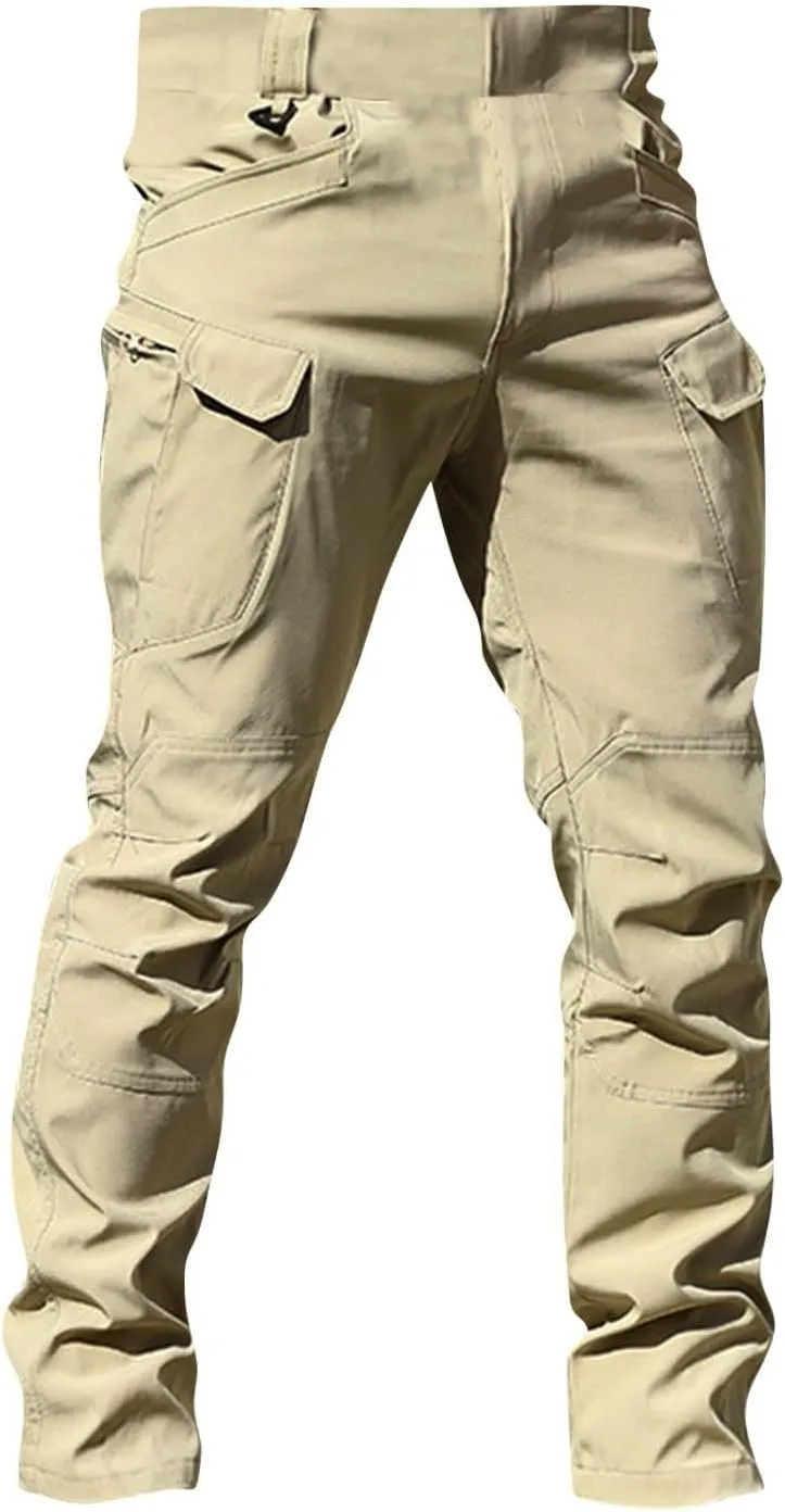 Tactical Pants for Men Waterproof Straight Leg Lightweight Work Pants Breathable Baggy Cargo Pants with Pockets