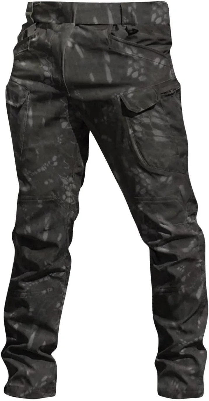 Tactical Pants for Men Waterproof Straight Leg Lightweight Work Pants Breathable Baggy Cargo Pants with Pockets