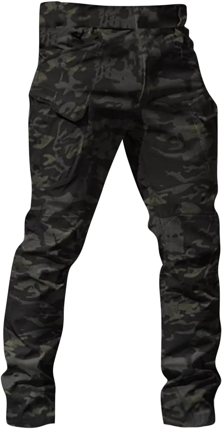 Tactical Pants for Men Waterproof Straight Leg Lightweight Work Pants Breathable Baggy Cargo Pants with Pockets