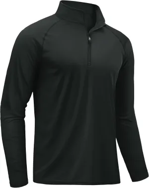 TACVASEN Men's Long Sleeve Athletic Shirts 1/4 Pullover Zip Sun Protection Rash Guard UPF 50  Outdoor Running T-Shirts