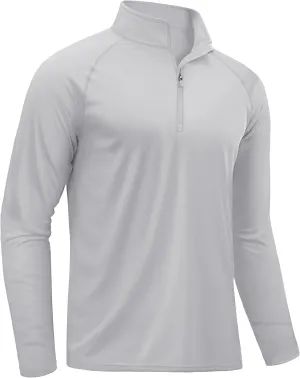 TACVASEN Men's Long Sleeve Athletic Shirts 1/4 Pullover Zip Sun Protection Rash Guard UPF 50  Outdoor Running T-Shirts