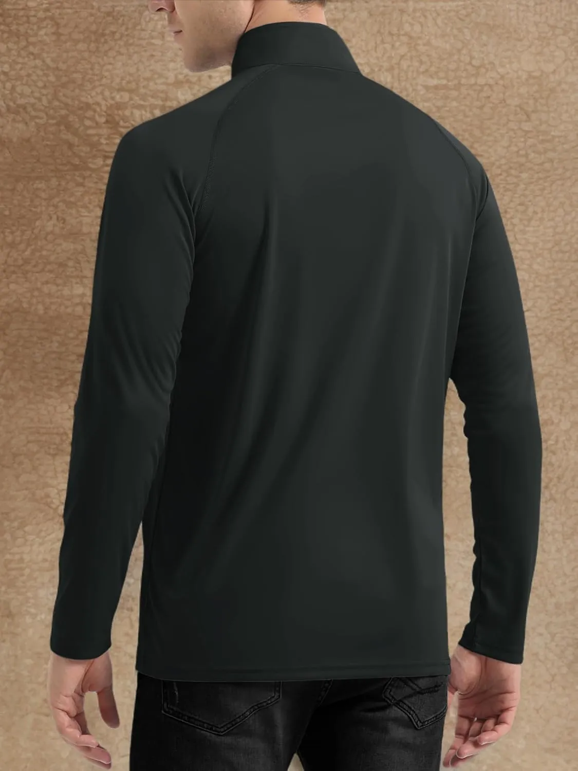 TACVASEN Men's Long Sleeve Athletic Shirts 1/4 Pullover Zip Sun Protection Rash Guard UPF 50  Outdoor Running T-Shirts