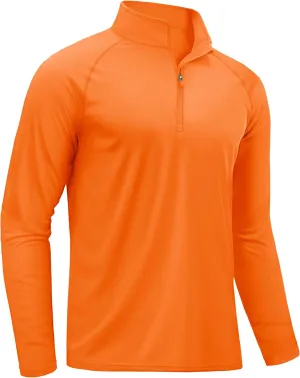TACVASEN Men's Long Sleeve Athletic Shirts 1/4 Pullover Zip Sun Protection Rash Guard UPF 50  Outdoor Running T-Shirts