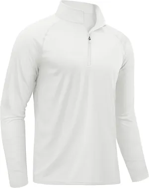 TACVASEN Men's Long Sleeve Athletic Shirts 1/4 Pullover Zip Sun Protection Rash Guard UPF 50  Outdoor Running T-Shirts