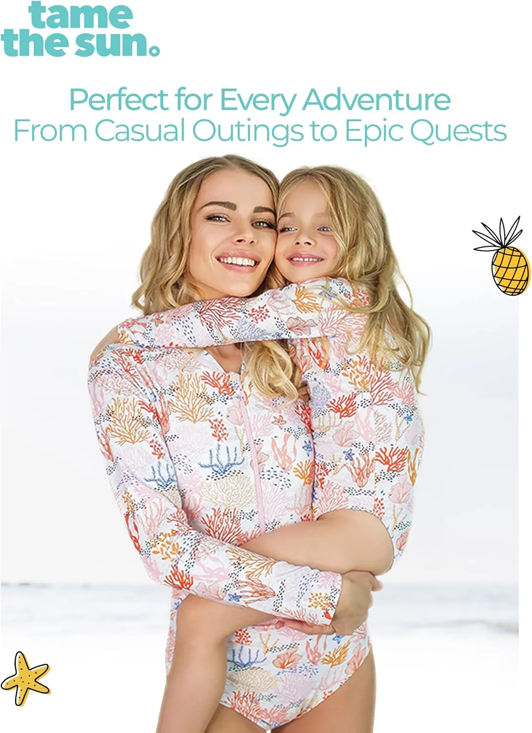 Tame the Sun Long Sleeve Swimsuits for Women - One Piece Tummy Control, UPF 50  Bathing Suit - Rash Guard, Zipper Swimwear