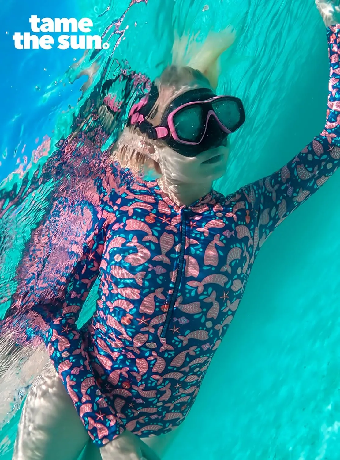 Tame the Sun Long Sleeve Swimsuits for Women - One Piece Tummy Control, UPF 50  Bathing Suit - Rash Guard, Zipper Swimwear