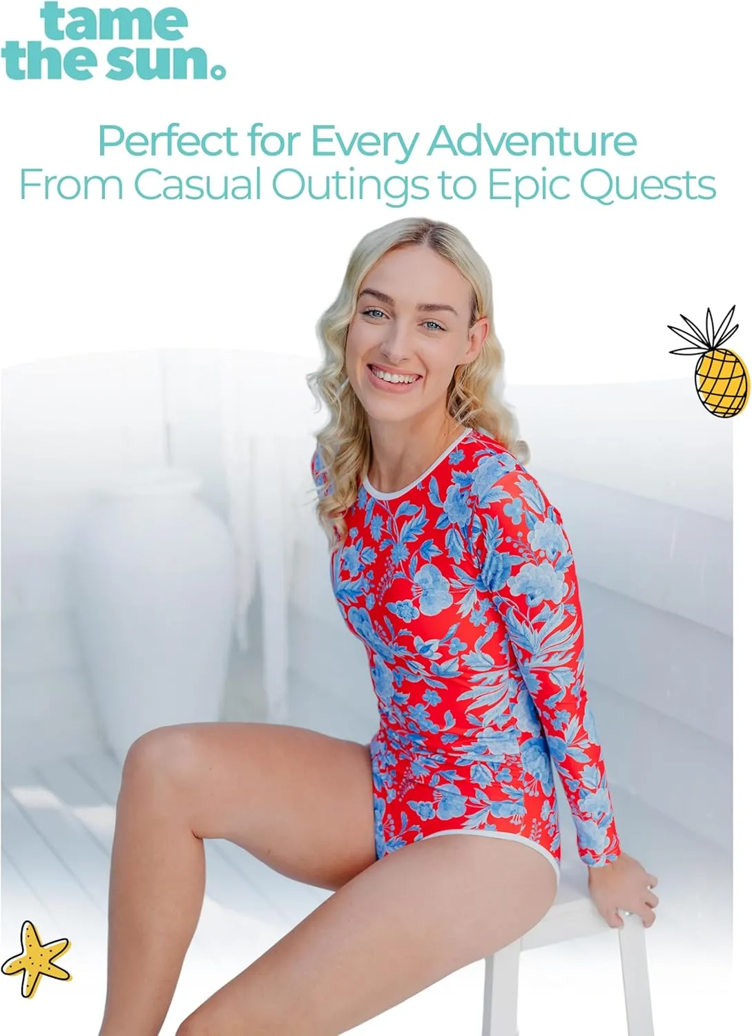 Tame the Sun Long Sleeve Swimsuits for Women - Tummy Control, Ruched Fully Lined Bathing Suit - Rash Guard, Zipper Swimwear