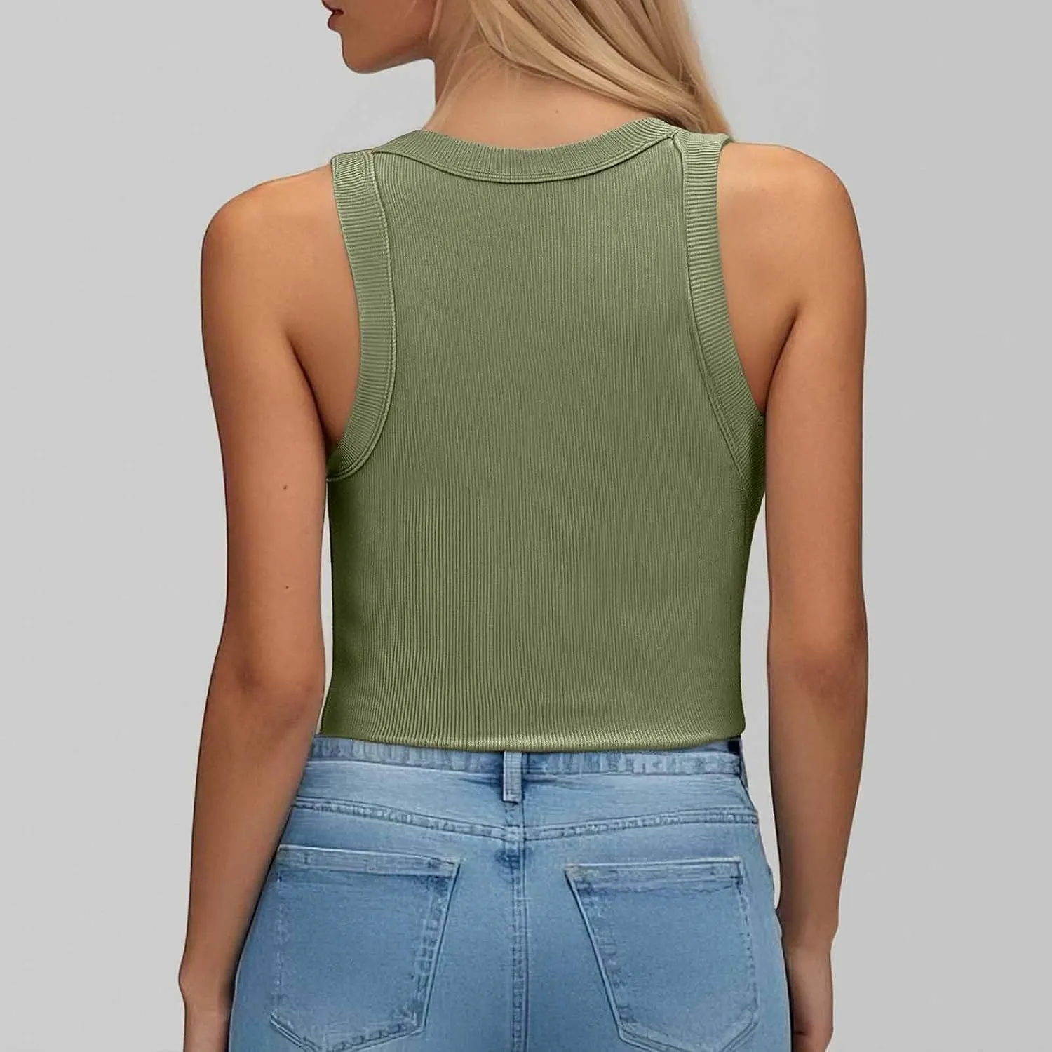 Tank Top with Built in Bra for Women Quick Dry Sleeveless Crew Neck Yoga Shirts Slim Basic Layer Padded Bra Tank Top