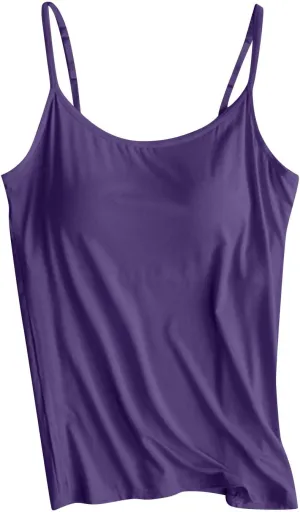 Tank Top with Built in Bra for Women Sleeveless Seamless Workout Tops Athletic Camisole Tank Tops Yoga Gym Clothes