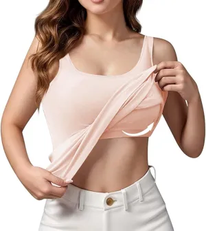 Tank Top with Built in Bra for Women Sports Cute Cami Shirts Spring Summer Workout Camisoles Sleeveless Under Clothes