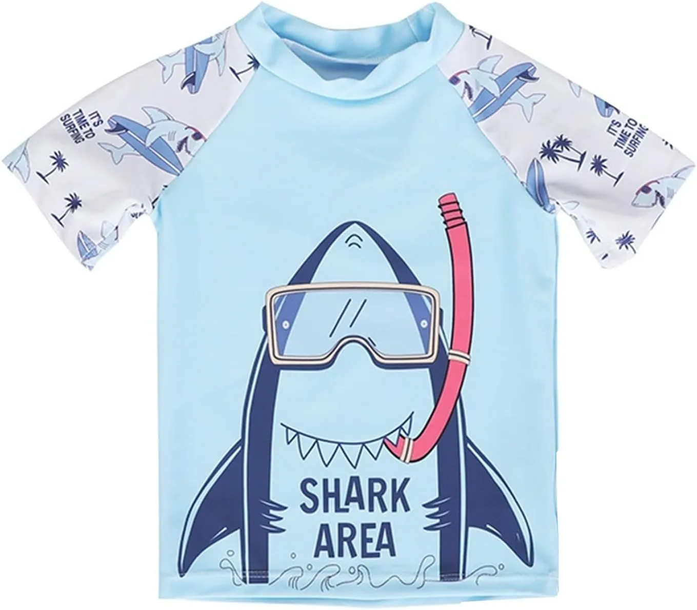 Toddler Boy Swimsuit 3 Piece Boys Swim Set Short Sleeve Boys Swim Shirt Boys Swim Trunks Rash Guard Bathing Suits