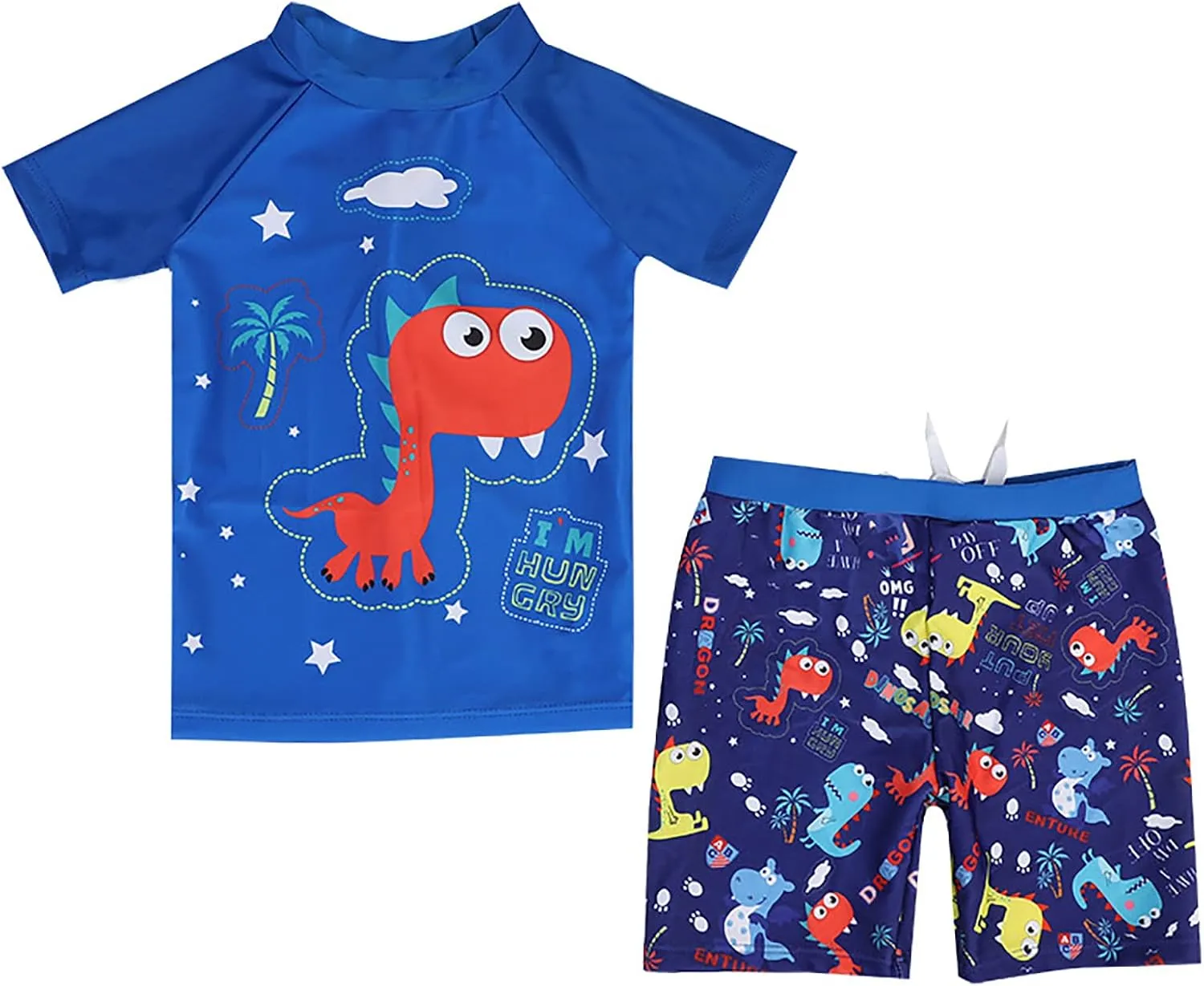 Toddler Boys Swim Set Cute 2t Swimsuit Boy Dinosaur Bathing Suit Short Sleeve 3t Swimming Suits