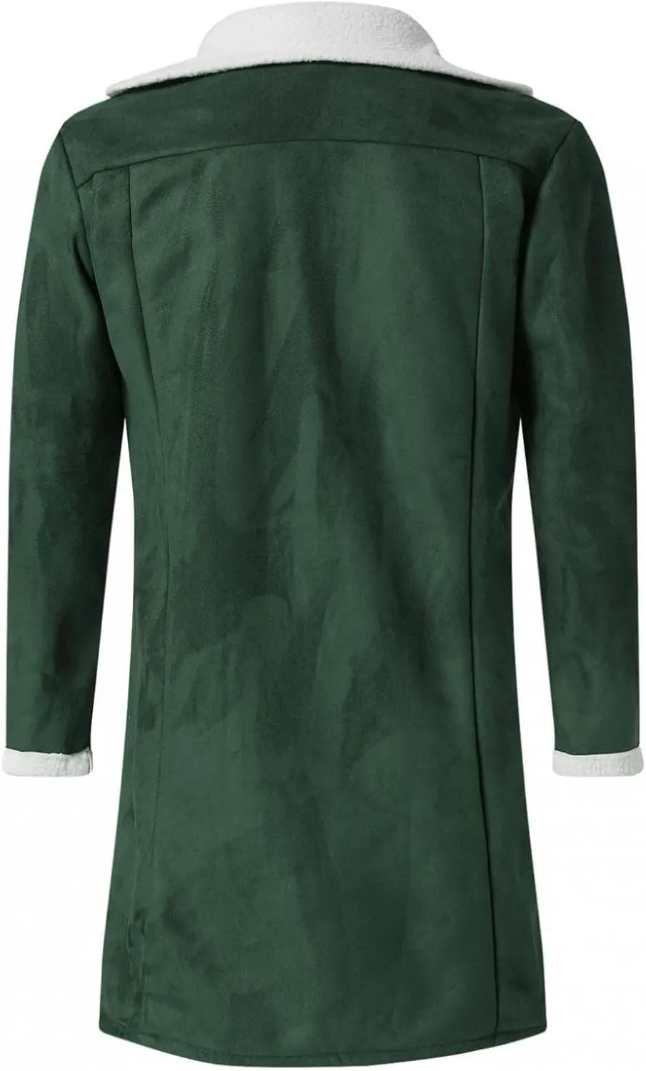 Trench Coat Men Casual Fleece Sherpa Lined Jackets Winter Warm Faux Fur Collar Long Coats Big and Tall Outwears Pockets