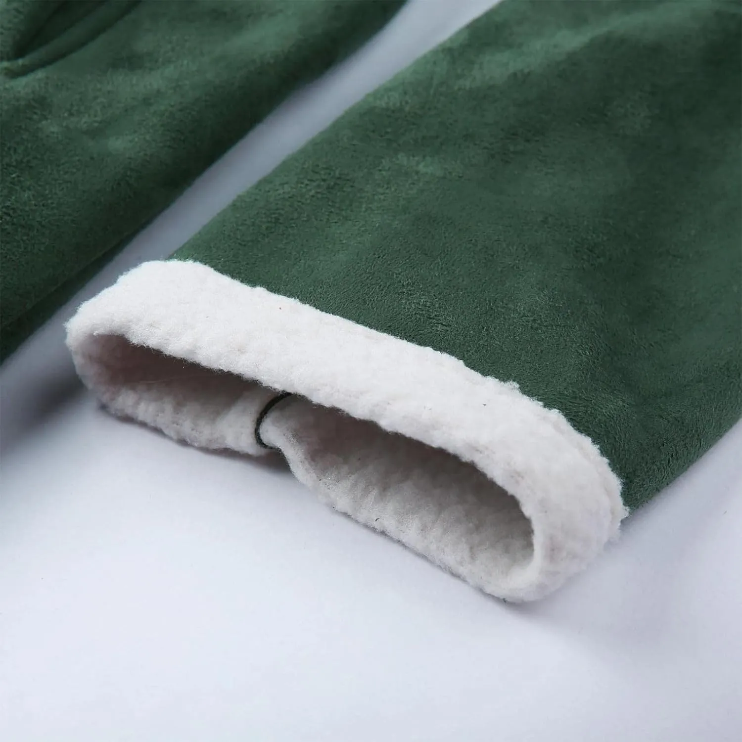 Trench Coat Men Casual Fleece Sherpa Lined Jackets Winter Warm Faux Fur Collar Long Coats Big and Tall Outwears Pockets