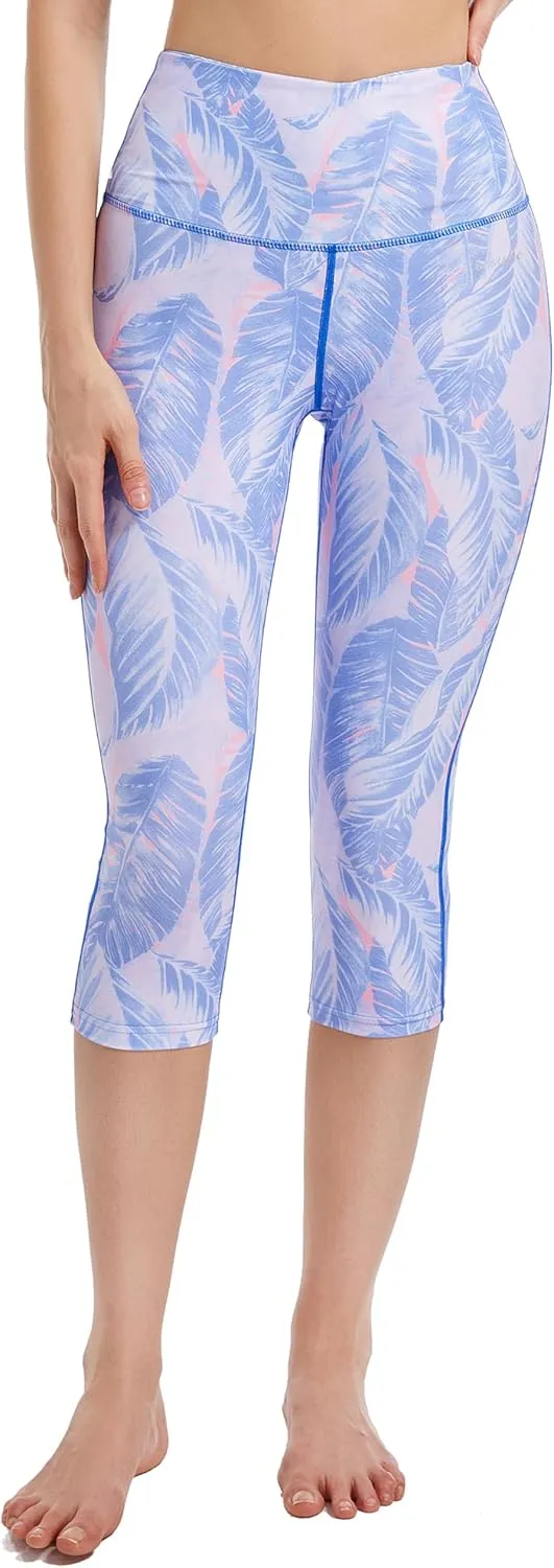 Ubestyle UPF 50  High Waist Swim Leggings for Women Swim Capris Swim Pant Swim Tights Beach Pants Sun Protective