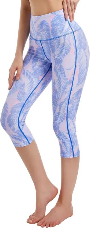 Ubestyle UPF 50  High Waist Swim Leggings for Women Swim Capris Swim Pant Swim Tights Beach Pants Sun Protective