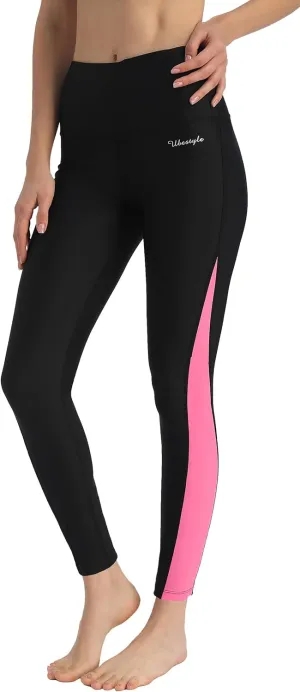 Ubestyle UPF 50  High Waist Women's Long Swim Pants Swim Leggings Swimming Tights Sun Protective
