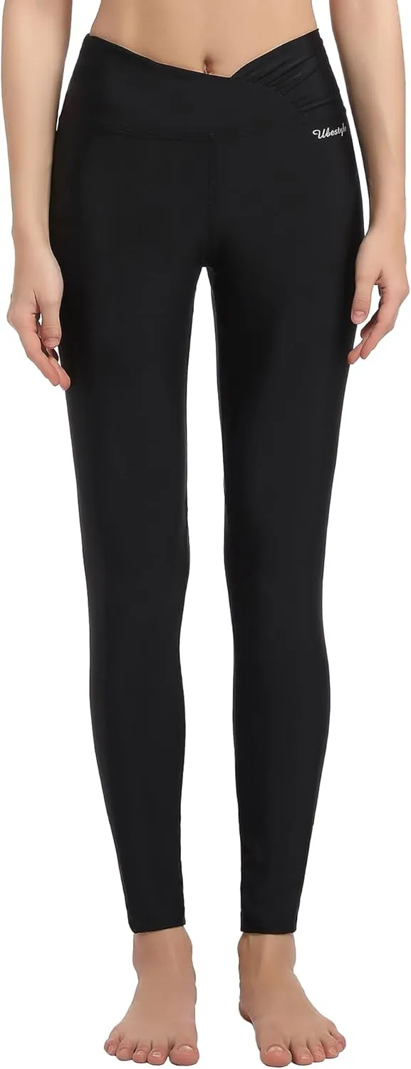 Ubestyle UPF 50  High Waist Women's Long Swim Pants Swim Leggings Swimming Tights Sun Protective